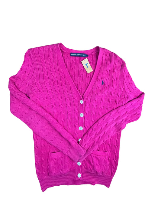 pull torsadé cardigan rose ralph lauren